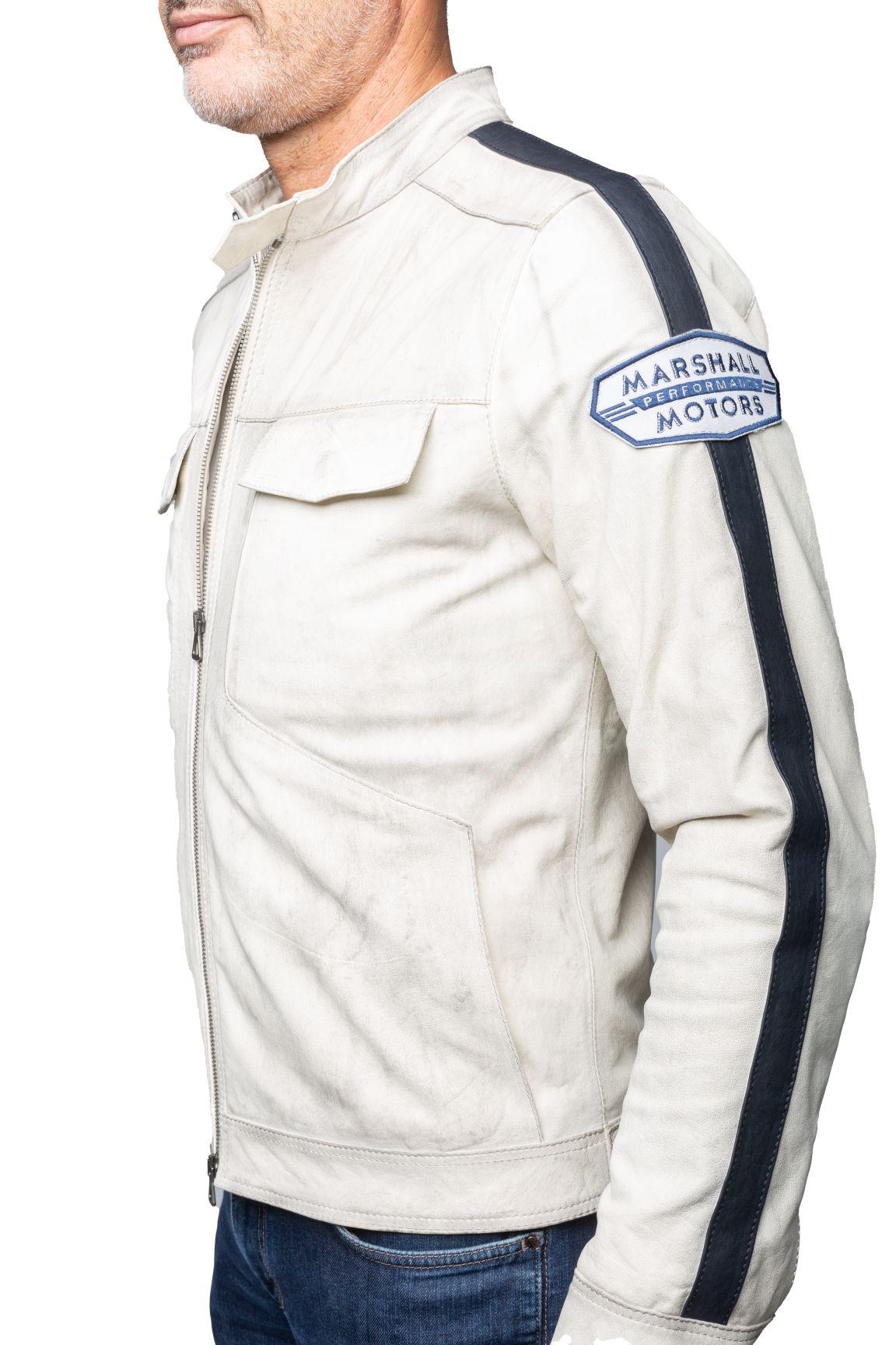 NFS Need for Speed Off White Racing Leather Jacket L